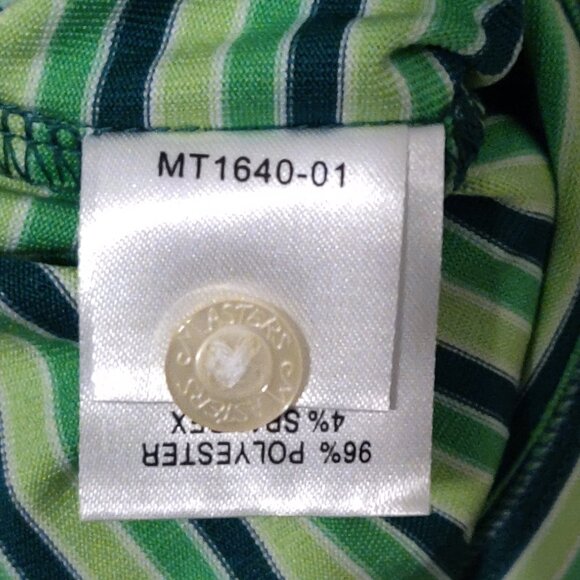 Masters Tech Augusta National Multi Green Stripe Golf Polo Men's SIZE XL - Picture 2 of 8